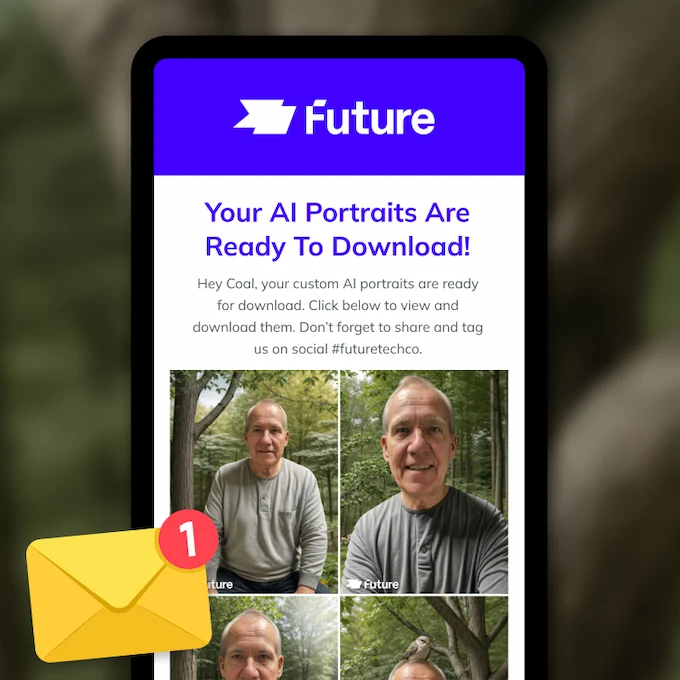 download your photos from the AI Age Generator for Events