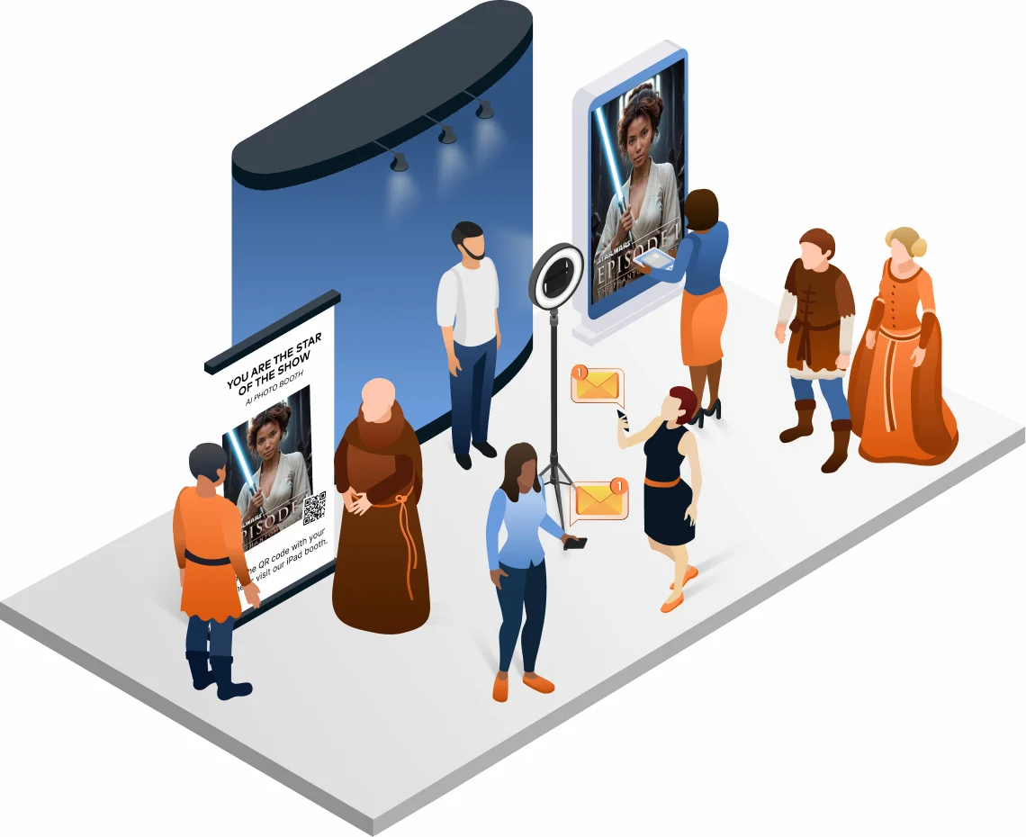 ai photo booth setup at event