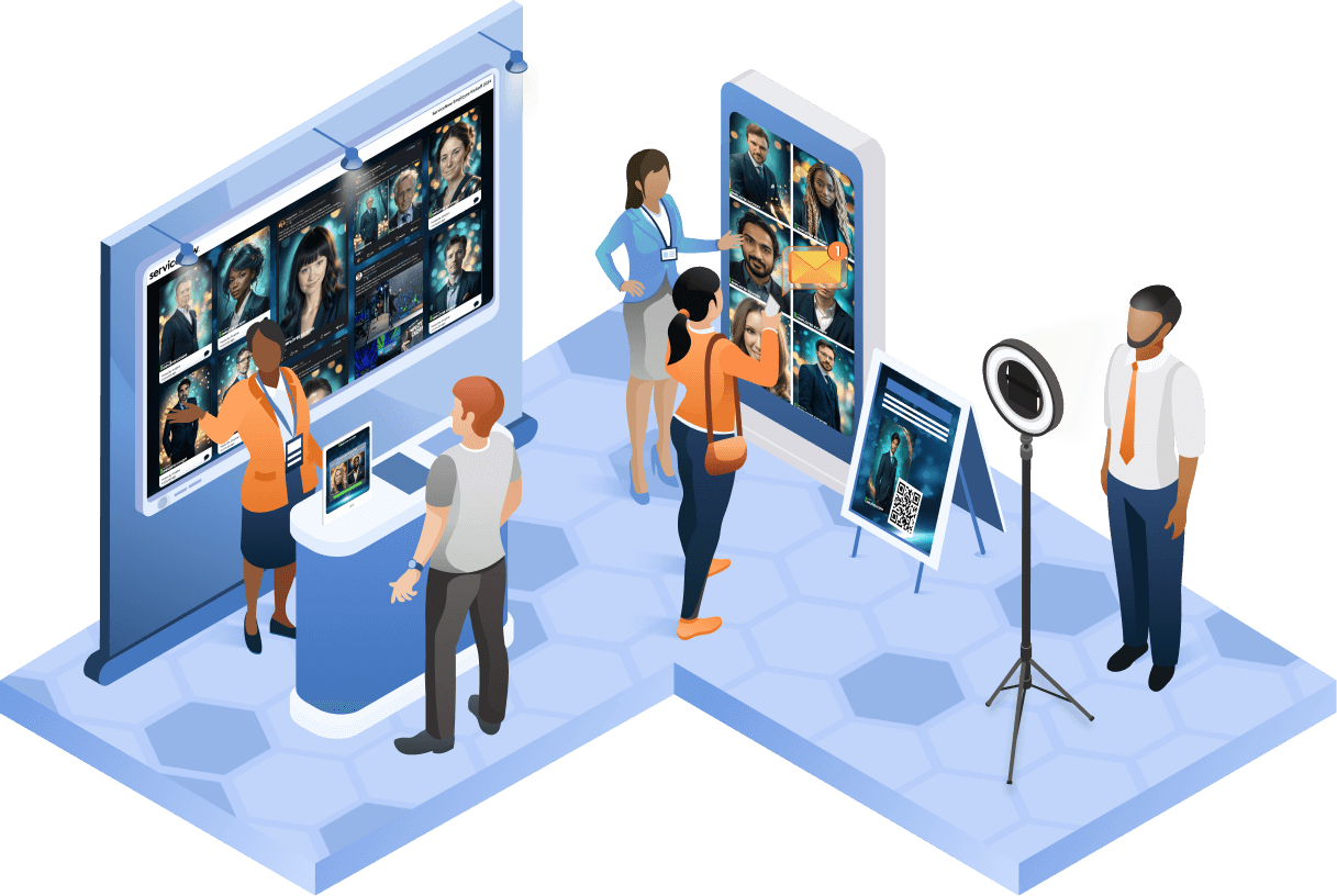 Snapbar AI photo booth for in-person and online events