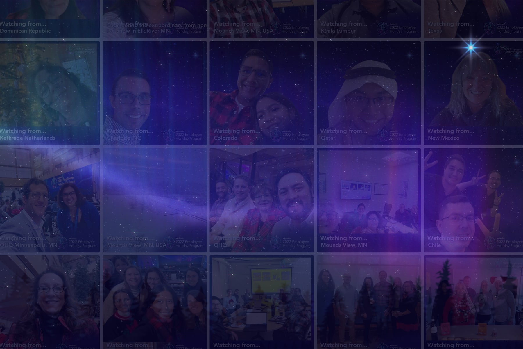 Grid of Medtronic 2022 Employee Holiday Program photos