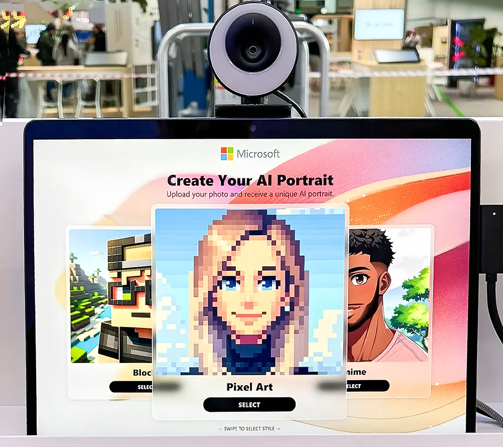 ai photo booth accessible on laptop