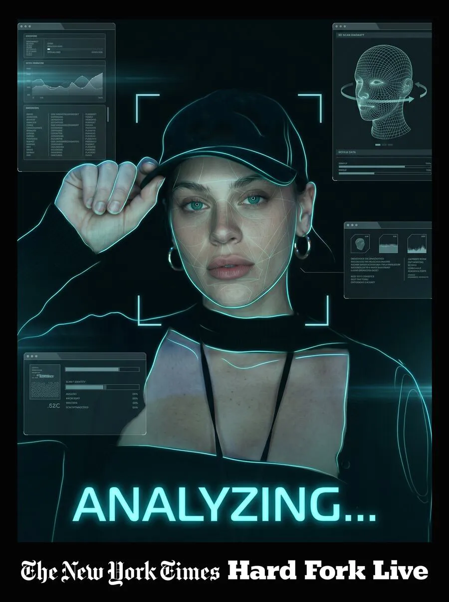 A futuristic branded AI portrait concept