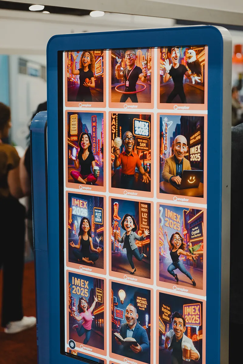 A digital gallery display showcasing user-generated content from an event activation