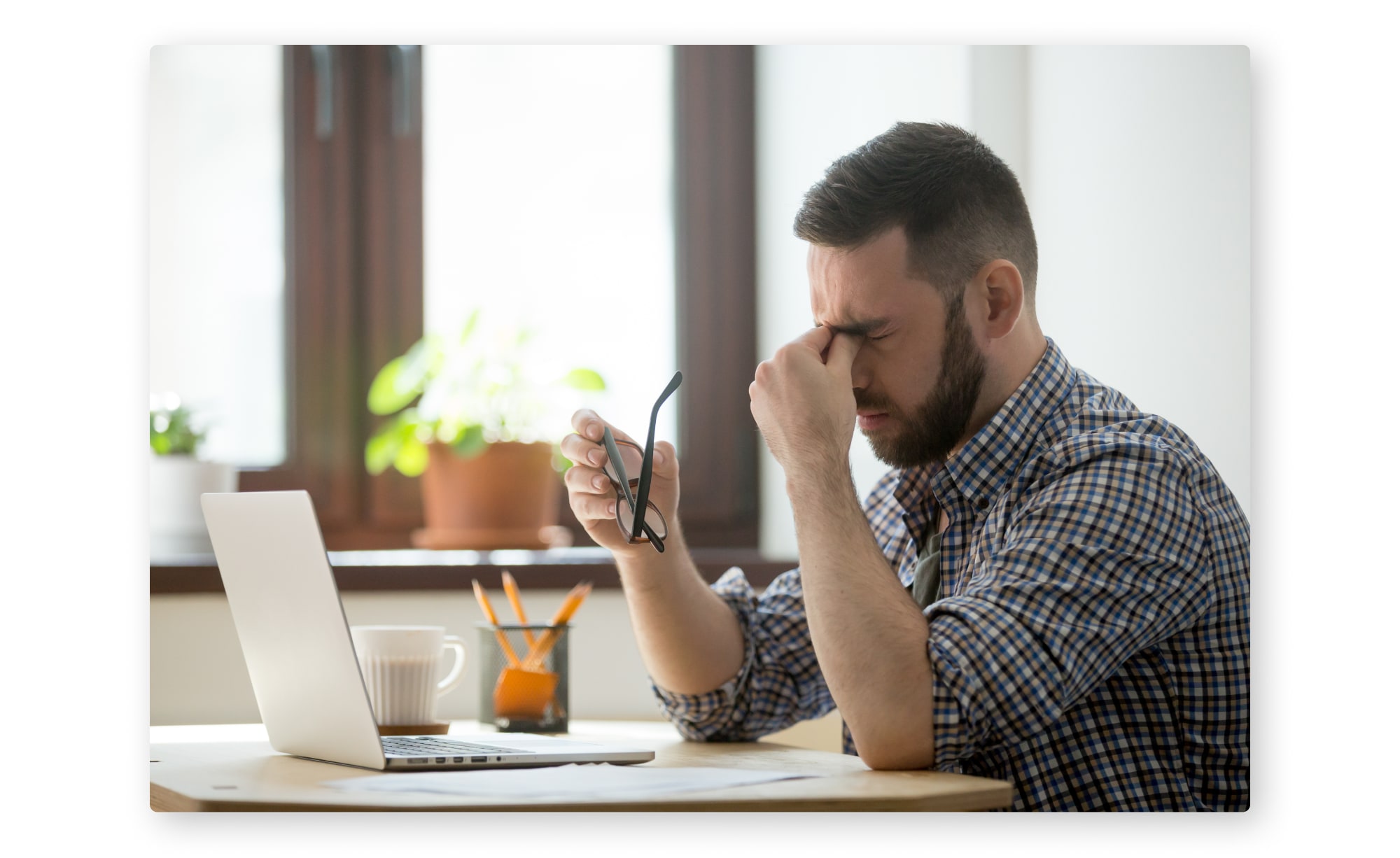 man feeling stressed