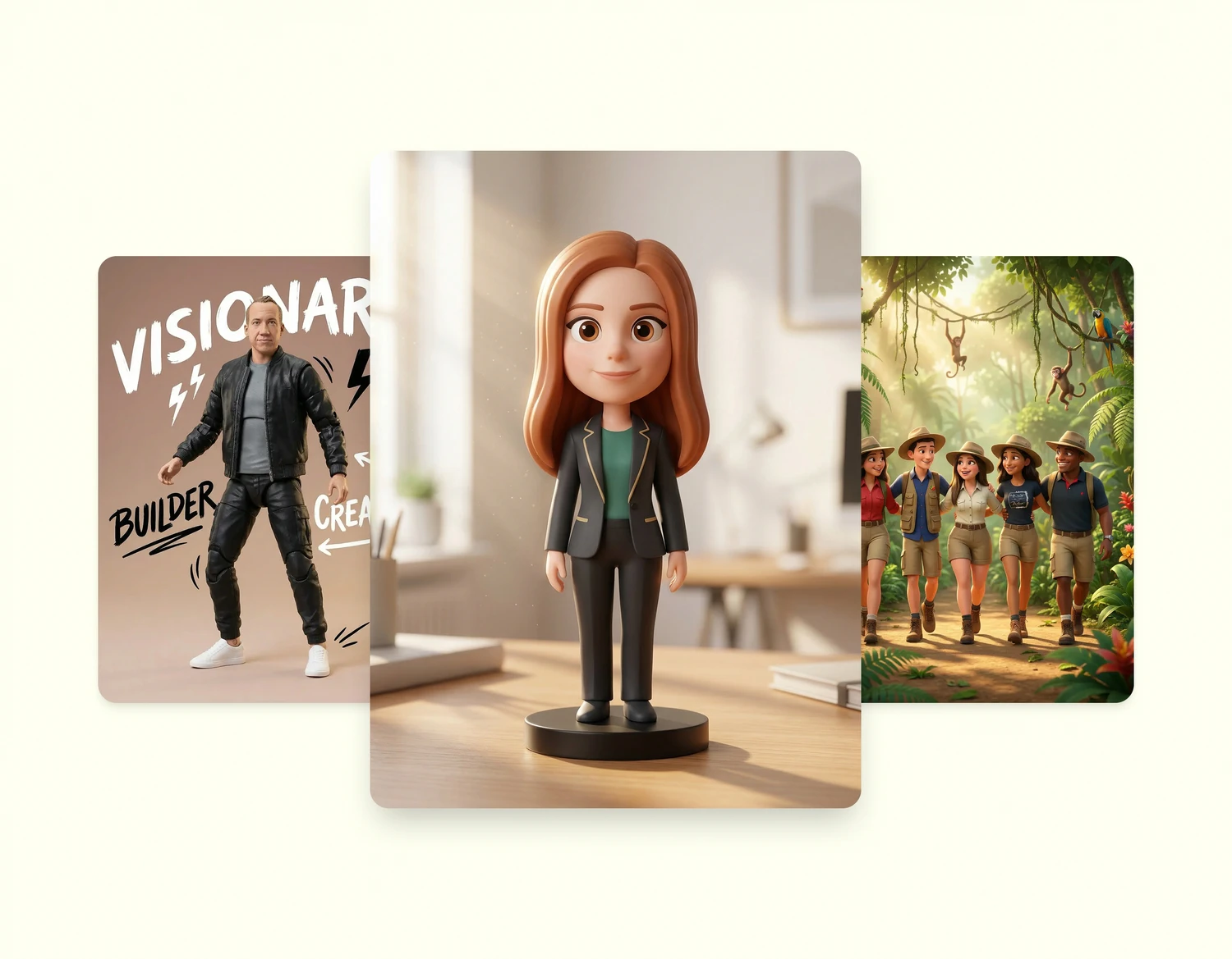 A set of branded AI photo and video activation outputs guests created, the shareable content a visual activation produces