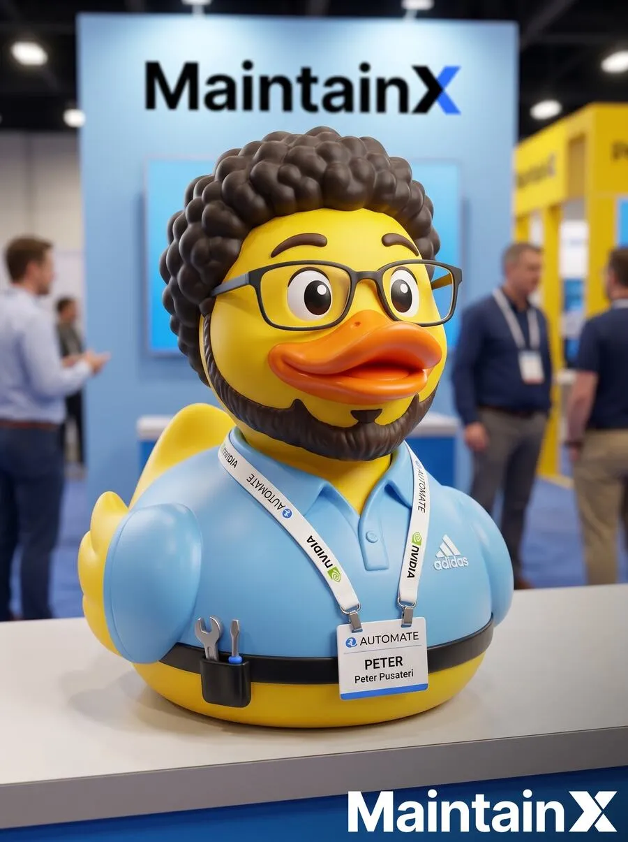 A rubber duck concept of a guest at a trade show booth